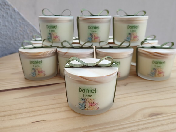 Lembrança Aniversário Vela Aromática 100g no Vidro Fosco