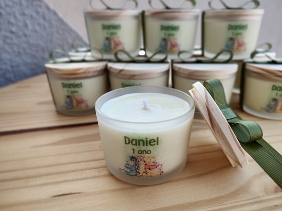 Lembrança Aniversário Vela Aromática 100g no Vidro Fosco
