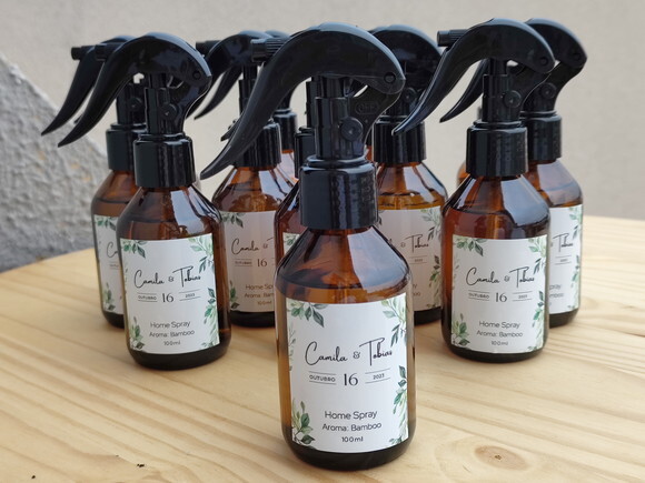Lembrança Casamento Home Spray 100ml Vidro Ambar