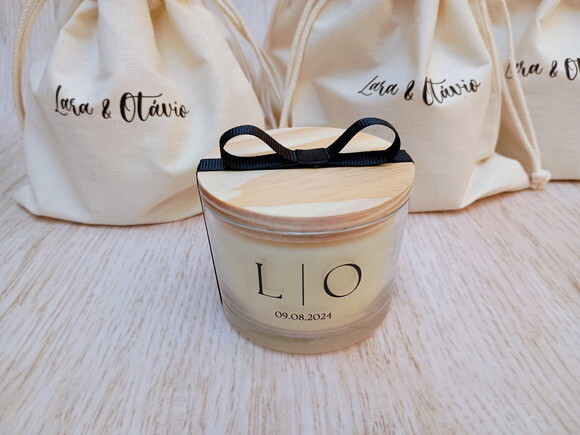 Lembrança Casamento Vela Aromática 100g e Embalagem