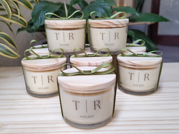 Lembrança Casamento Vela Aromática Personalizada