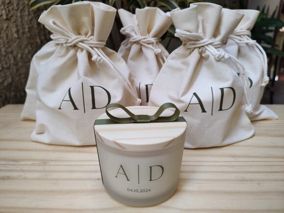 Lembrança Casamento Vela Aromática Vidro Fosco Personalizado