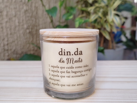 Lembrança Padrinhos Vela Aromática 220g Personalizada