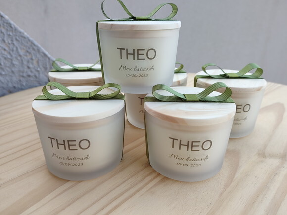 Lembrança Personalizada Vela Aromática 100g no Vidro Fosco