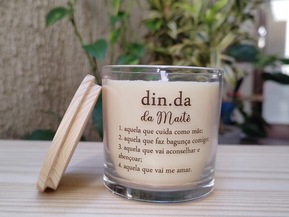 Lembrança Padrinhos Vela Aromática 220g Personalizada