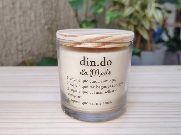 Lembrança Padrinhos Vela Aromática 220g Personalizada