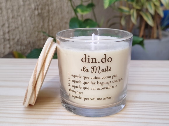 Lembrança Padrinhos Vela Aromática 220g Personalizada