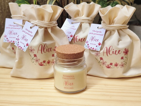 Lembrança Personalizada Vela Aromática 100g com Embalagem