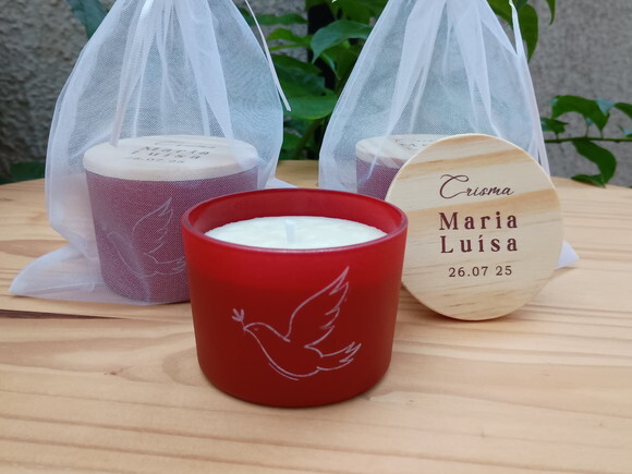Lembrança Personalizada Vela Aromática 100g Vidro Colorido