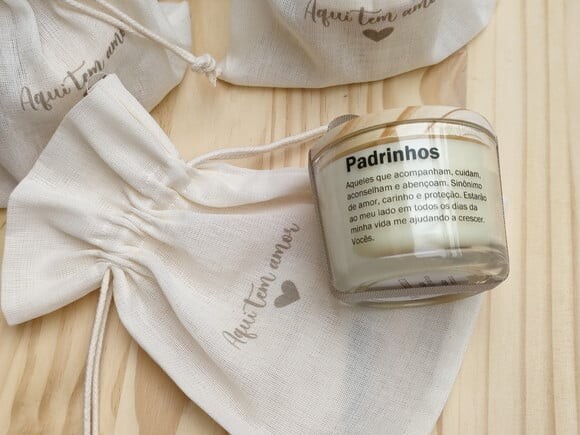 Lembrança Vela Aromática 100g com Definição e Embalagem