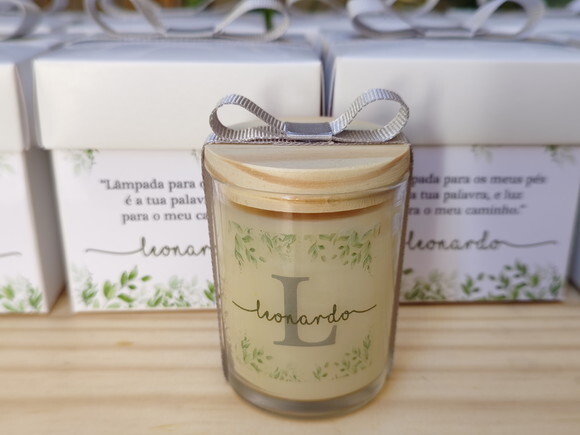 Lembrança Vela 60g Personalizada com Caixa Personalizada