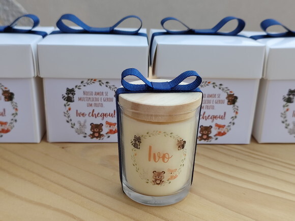 Lembrança Vela 60g Personalizada com Caixa Personalizada