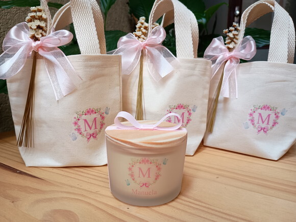 Lembrança Vela Aromática 100g Fosco Mini Ecobag