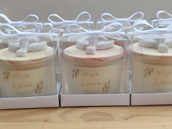 Lembrança Vela Aromática 100g Vidro Fosco Aplicação na Tampa
