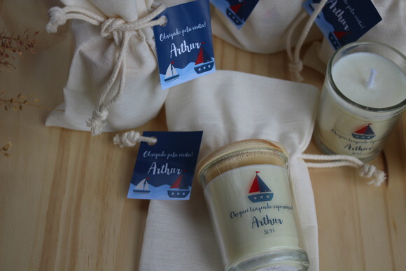 Lembrança Vela Aromática 60g com Embalagem e Tag