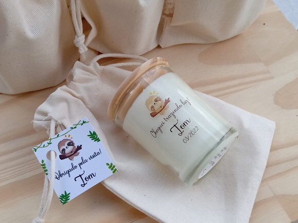 Lembrança Vela Aromática 60g com Embalagem e Tag