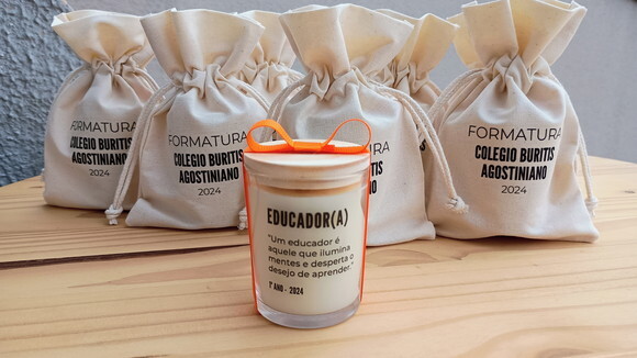 Lembrança para professores Vela Aromática 60g com Embalagem