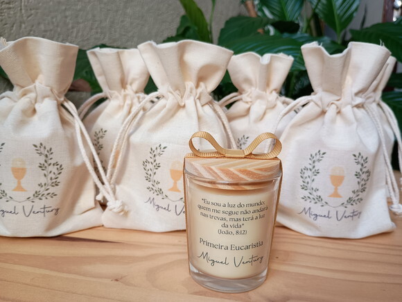 Lembrança Vela Aromática 60g e Embalagem Personalizada