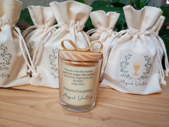 Lembrança Vela Aromática 60g e Embalagem Personalizada