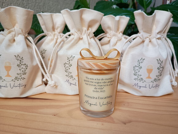 Lembrança Vela Aromática 60g e Embalagem Personalizada