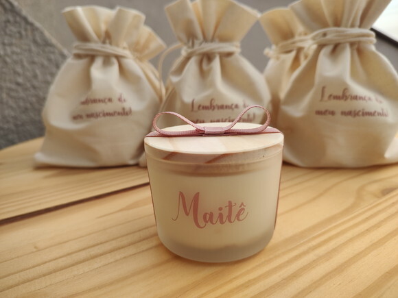 Lembrança Vela Aromática Vidro Fosco Personalizado