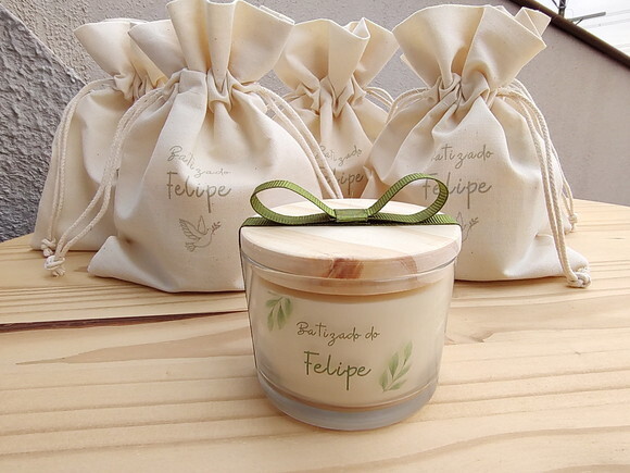 Lembrança Vela Aromática Personalizada c/ Embalagem