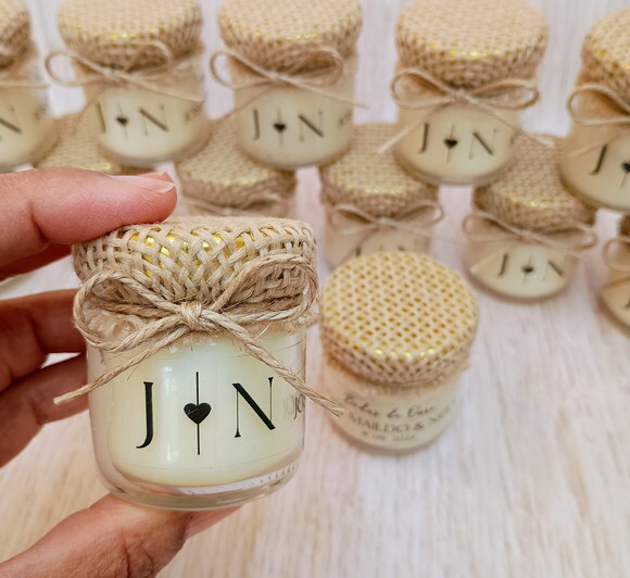 Lembrancinha Casamento Mini Vela Aromática Personalizada