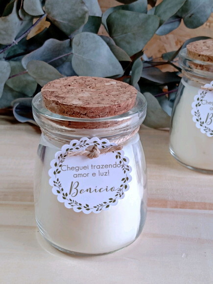 Lembrancinha Vela Aromática com Tag Personalizada
