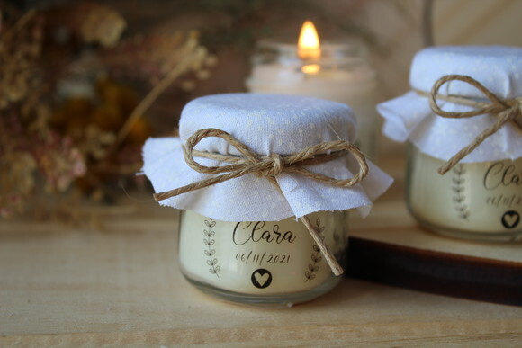 Mini Vela Aromática 40g Personalizada com Tecido