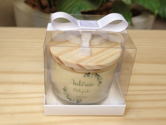 Vela Aromática 100g com Aplicação na Tampa com Caixa