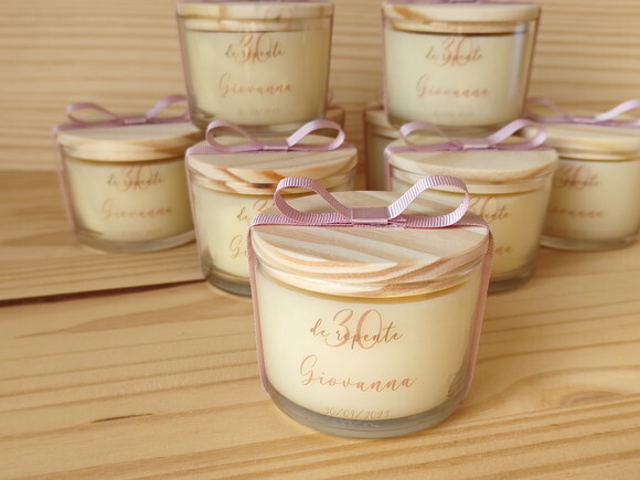 Vela Aromática 100g no Vidro Personalizado Aniversário