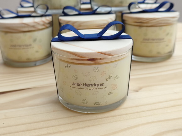 Vela Aromática 100g no Vidro Personalizado Aniversário