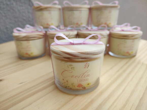 Vela Aromática 100g no Vidro Personalizado Aniversário