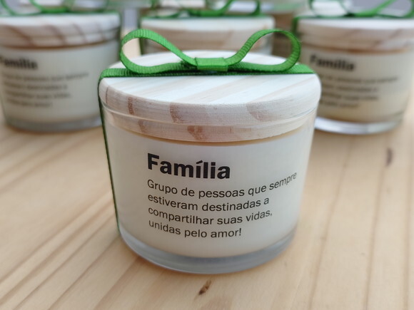 Vela Aromática 100g Personalizada com Definição de Família