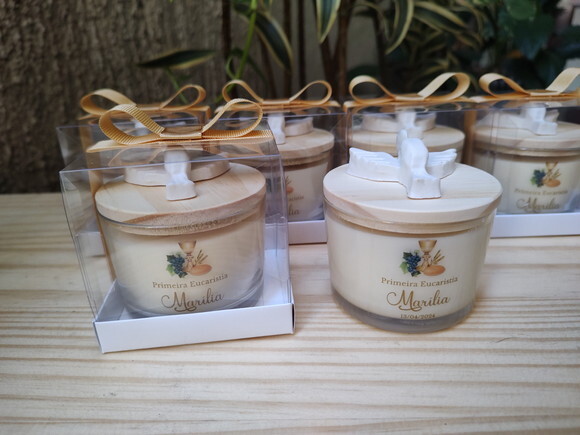 Vela Aromática 100g Personalizada com Aplicação na Tampa