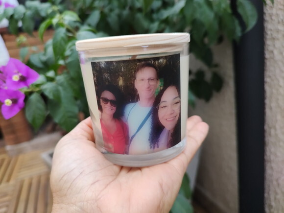 Vela Aromática 220g Personalizada com Foto