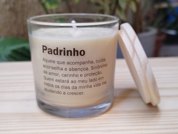 Vela Aromática 220g para Padrinho Pronta Entrega