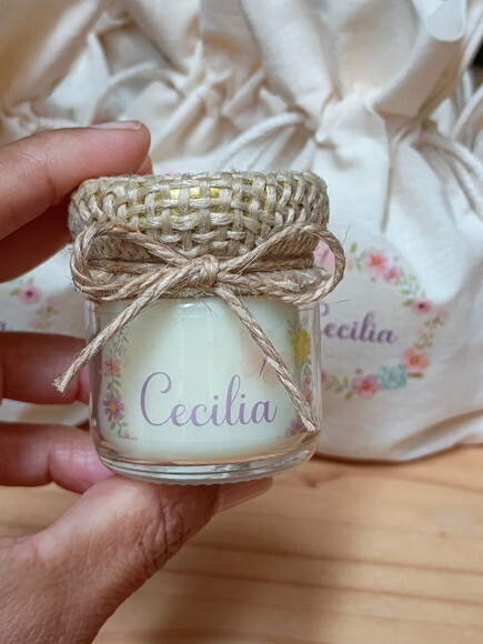Vela Aromática 40g com Saquinho de Algodão Personalizados