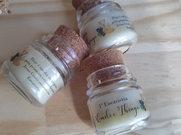Vela Aromática 40g Personalizada com Tampa de Cortiça