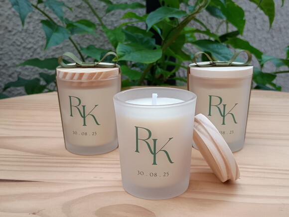 Vela Aromática 60g Fosco Personalizado Casamento