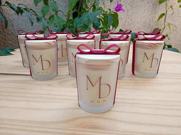 Vela Aromática 60g Fosco Personalizado Casamento