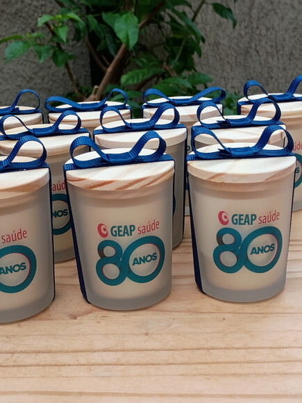 Vela Aromática 60g Fosco Personalizado com Saquinho com Logo
