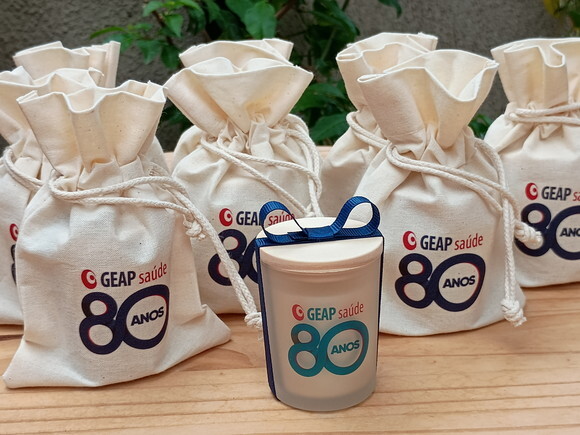 Vela Aromática 60g Fosco Personalizado com Saquinho com Logo