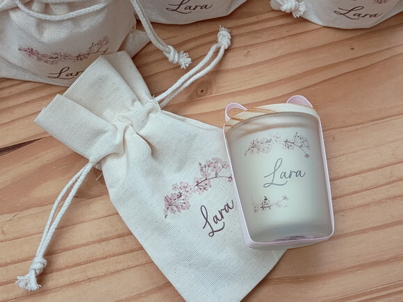 Vela Aromática 60g Fosco Personalizado com Saquinho