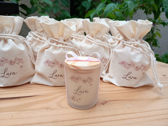Vela Aromática 60g Fosco Personalizado com Saquinho
