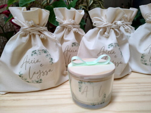 Lembrança Casamento Vela Aromática 100g e Embalagem