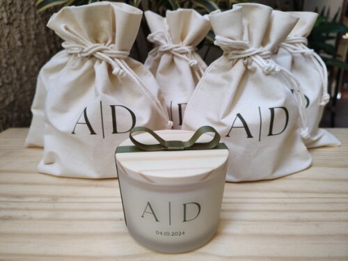 Lembrança Casamento Vela Aromática Vidro Fosco Personalizado