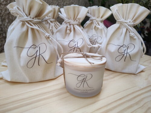 Lembrança Casamento Vela Aromática Vidro Fosco Personalizado