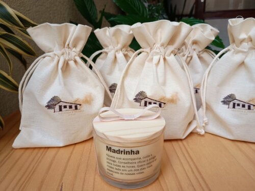 Lembrança Madrinhas Vela Aromática 100g e Embalagem