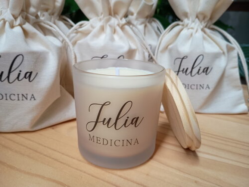 Lembrança Formatura Vela Aromática 220g no Vidro Fosco